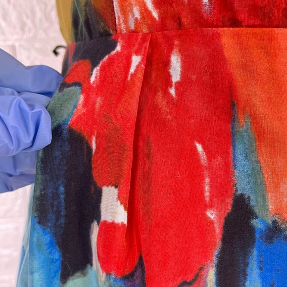 MOULINETTE SOEURS strapless abstract watercolor floral dress - SZ 10 - Picture 4 of 14